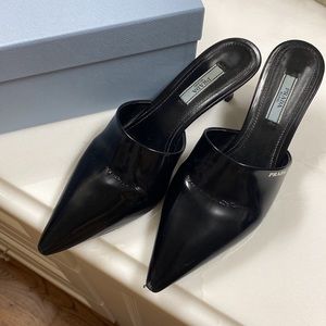 Prada Black Slides/Mules